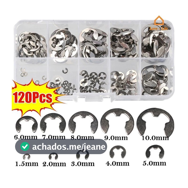 Anel De Retenção Externo De Aço Inoxidável Durável E Clip Snap Circlip Washer Para Kit De Sortimento De Eixos Caixa M1.5 A M10