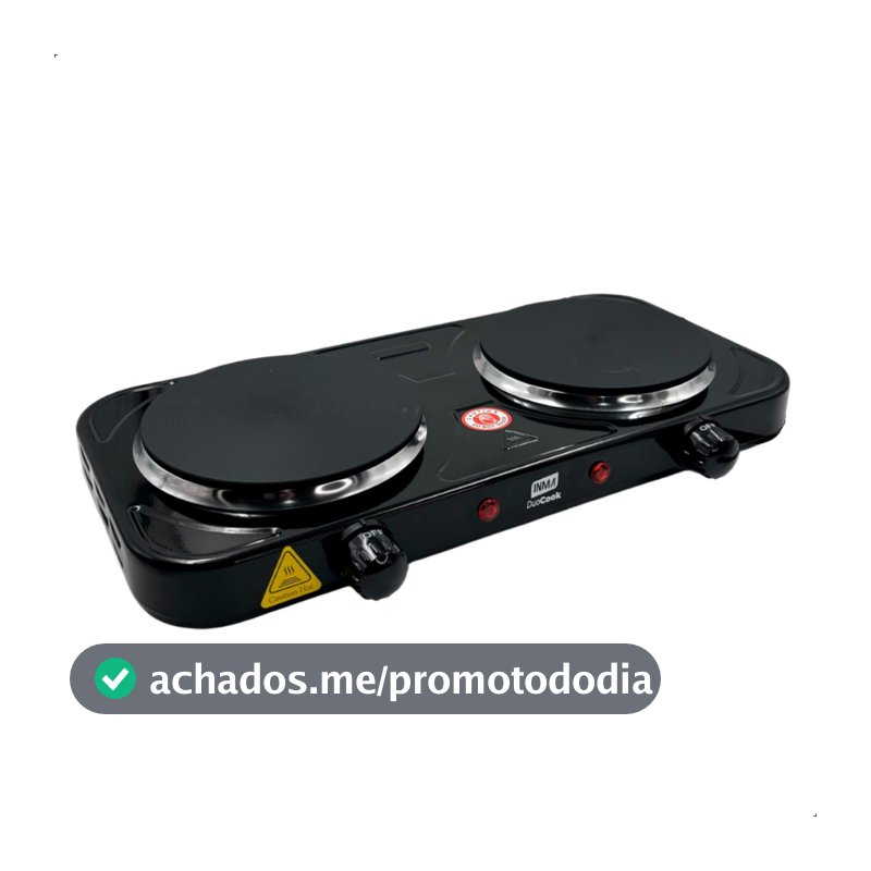 Fogão Elétrico Portátil 2 Bocas Ou 1 Boca Cooktop Mesa Inox com Controle de Temperatura 1000W/2000W