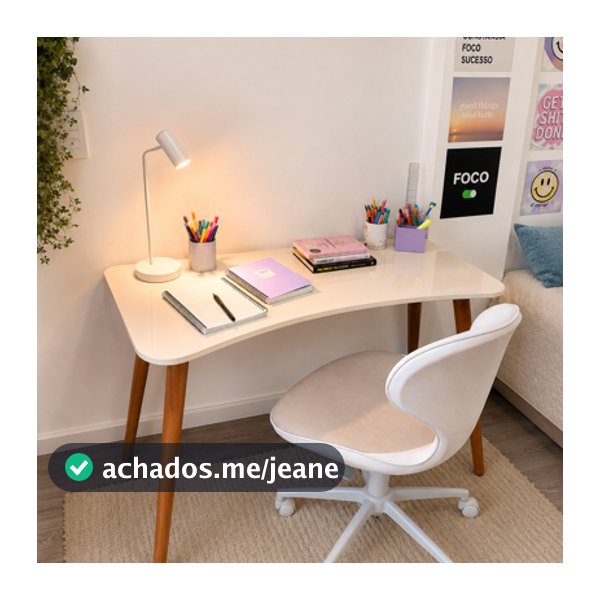 Escrivaninha Mesa Estudo Aparador Office Mdf Pés Madeira