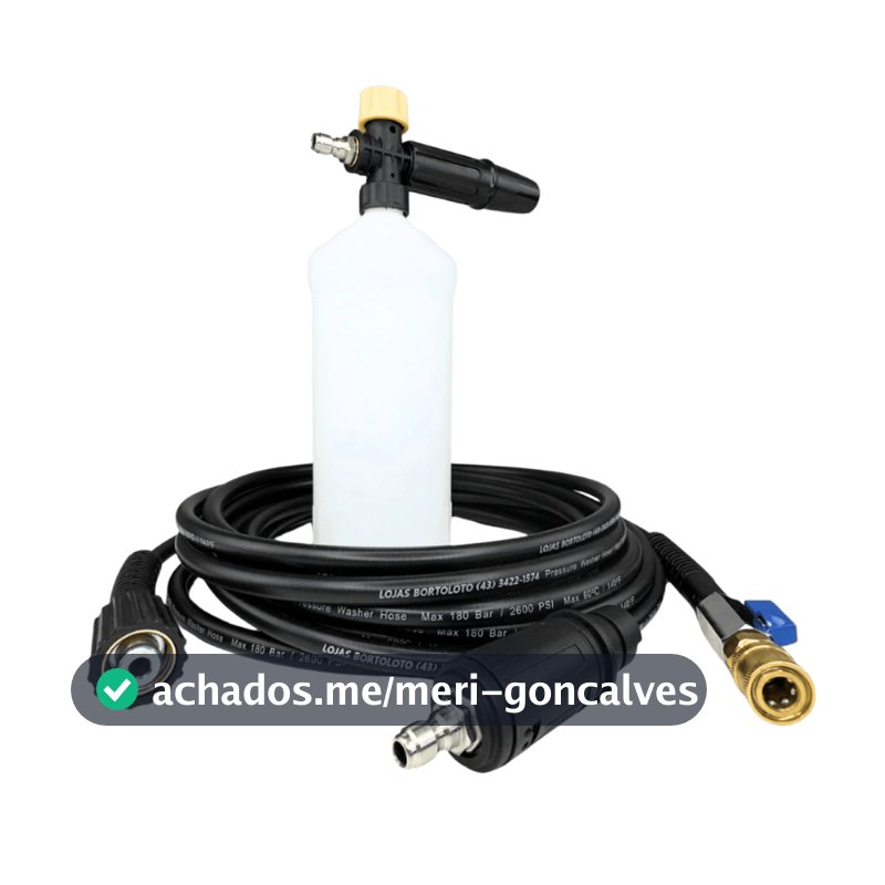 Kit Mangueira Nylon Bico Registro Engate Rápido com Snow Foam Lavadora Electrolux Wap Vonder Karcher