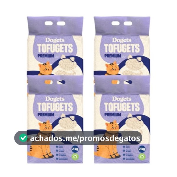 Areia Para Gato Tofu 2 kg Vegetal Higiênica Antiodor Areia Gato Premium Sanitária