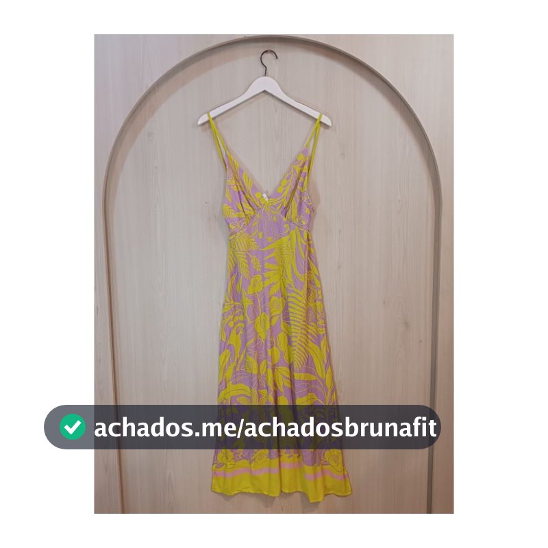 Vestido Longo Feminino FARM Size P Florido 100 Viscose Estampado 133cm