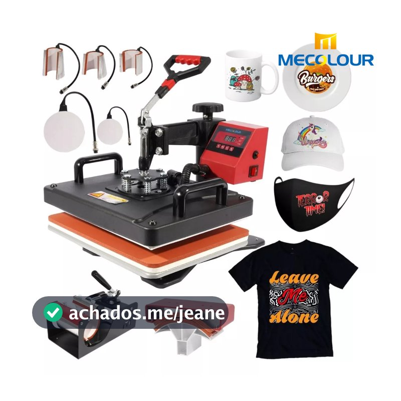 Prensa Térmica 8x1 Sublimação Camiseta Chinelos Bones Pratos Cor Vermelho/preto 110/220V Mecolour