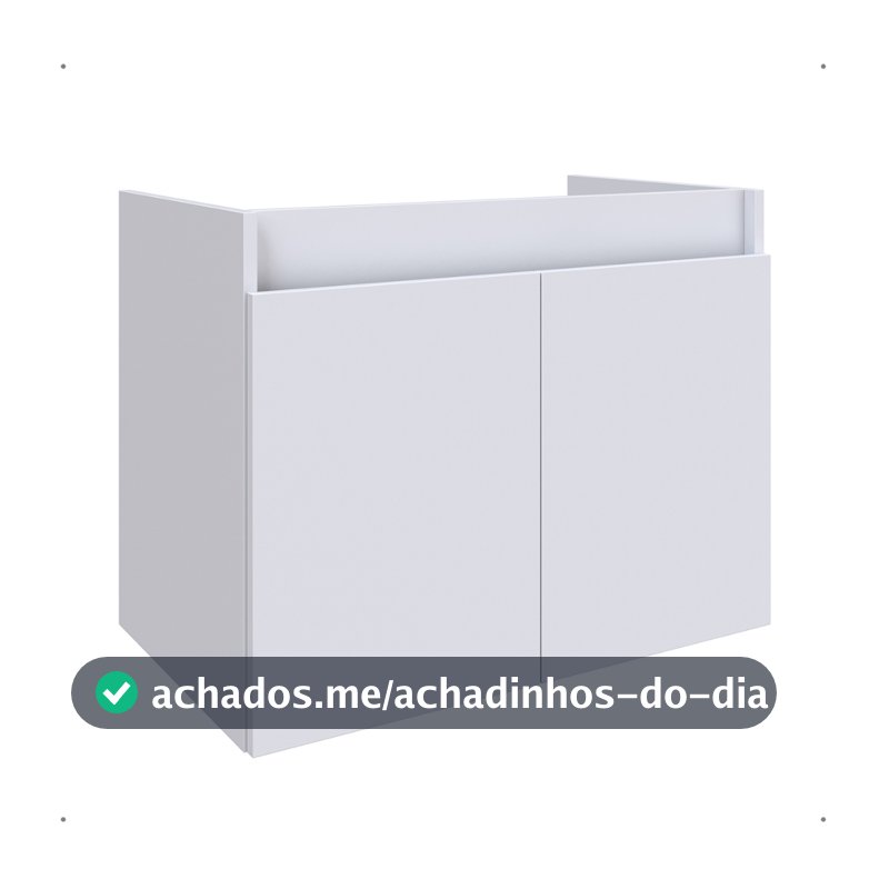 Gabinete de Banheiro Suspenso Perseu 2 Portas 67cm Armário MDP 12mm Sem Cuba e Sem Tampo