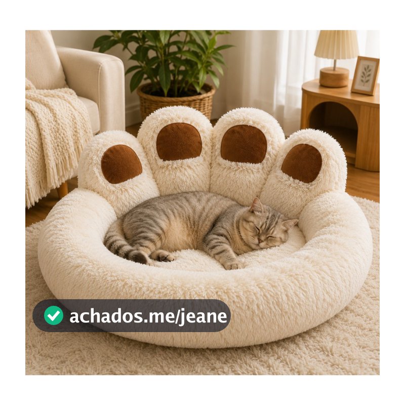 Cama Pet Nuvem Pelucia Para Cachorro Gato Super Macia Fofinha Pata De Urso OFF