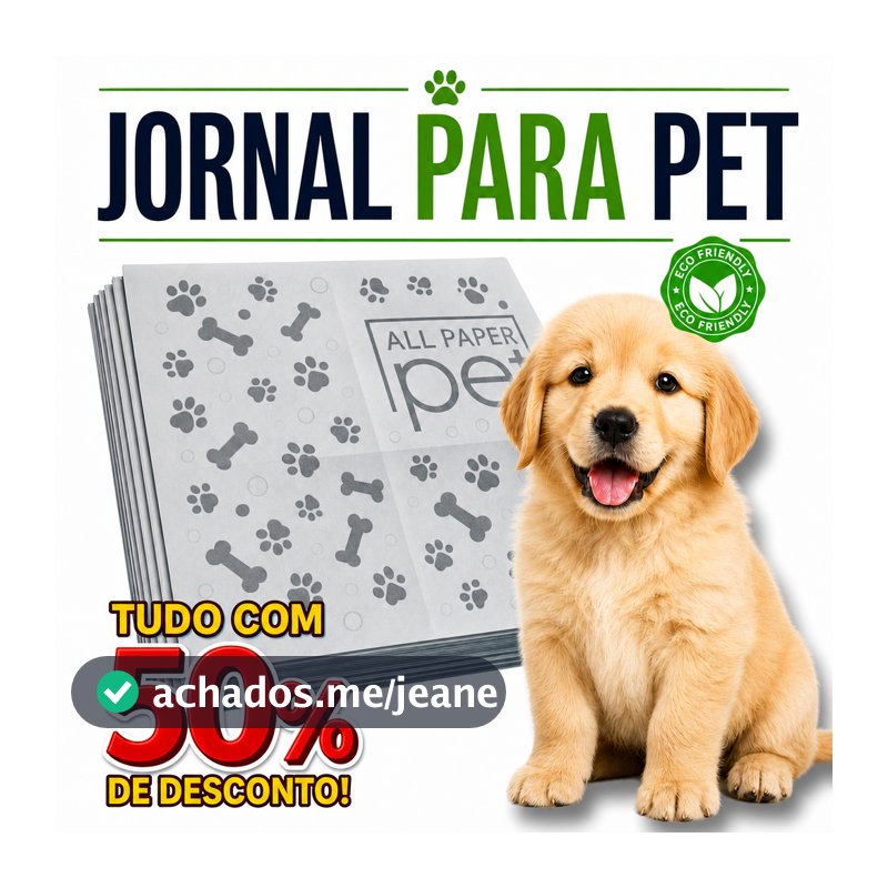 Jornal Pet 1kg a 5kg 60 a 300 Folhas para Cães Gatos Adestramento Xixi Multiuso