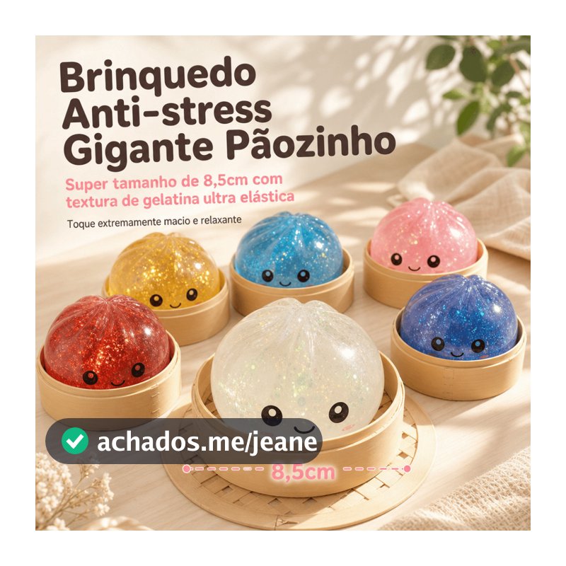 Pãozinho Anti Stress 8 5cm TPR Ecológico Glitter Base Vaporizador Alívio Estresse