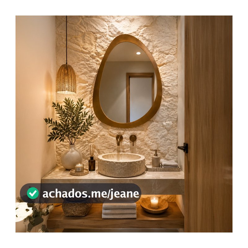 Espelho Decorativo Orgânico Assimétrico 85x65cm Moldura para Sala Quarto Lavabo e Hall