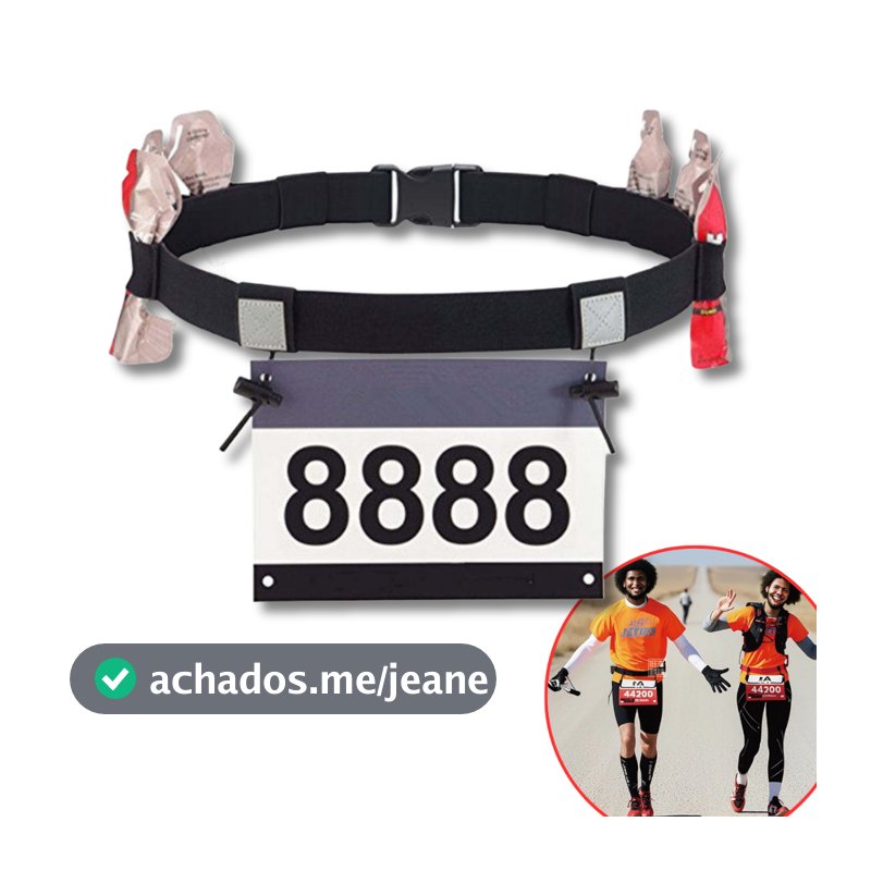 Cinto Porta Número Para Corrida Triathlon Ciclismo Gel Carb Up Elástico Refletivo