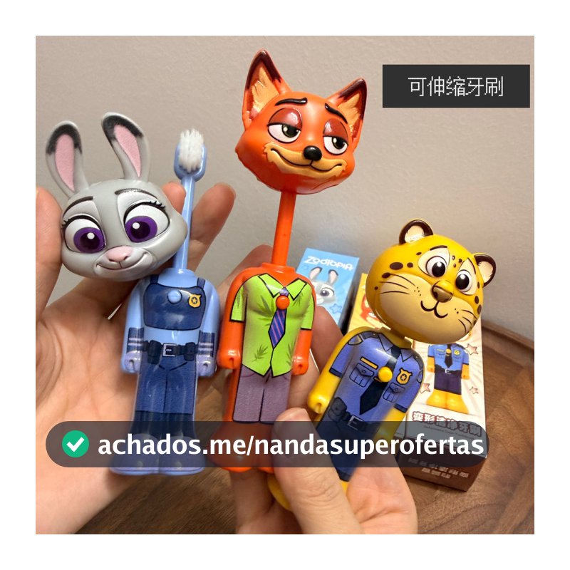 Escova de Dentes Retrátil Crazy Animal, Escova de Dentes Transformável Nijukudi com Cerdas Macias, Versão Infantil com C