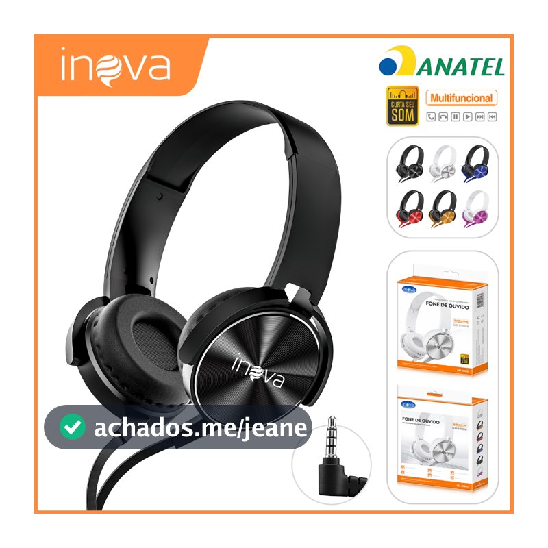INOVA Fone de Ouvido Com Fio Headphone 40mm Driver LDAC Graves Baixa Latência Jogos Música Celular Conforto Leve