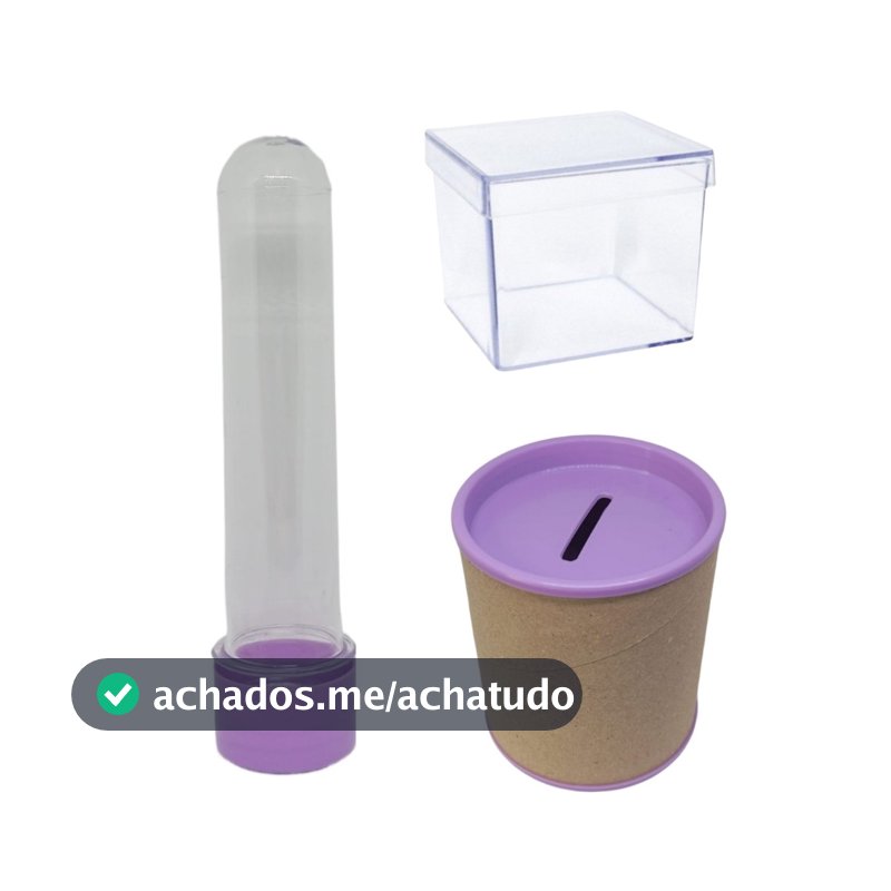 Kit Festa 30 Cofrinhos 30 Tubetes acrilico 13 cm  20 caixinhas 5x5 - Lembrancinhas aniversario luxo.