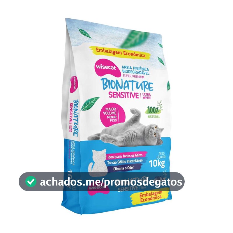Areia De Mandioca Para Gatos Biodegradável Sensitive 10kg