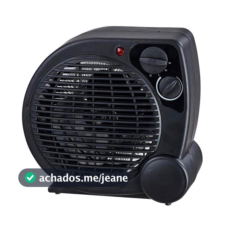 Aquecedor Portátil a Ar Ventilador Quente Preto AQ04 - Mimo Style
