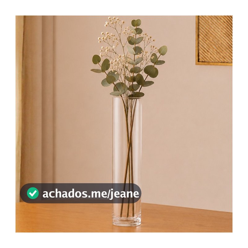 Vaso Tubo Cilíndrico de Vidro para Flores e Arranjos Decorativos