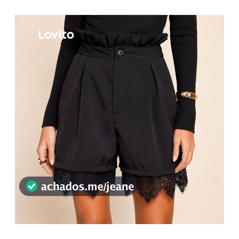 Lovito Shorts Alfaitaria Renda na Barra BRSTB19541984