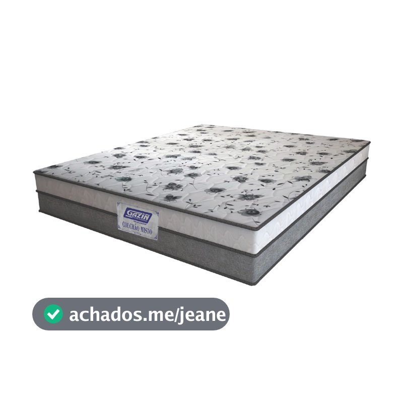 Colchão Casal Espuma D33 Fort 138x188x21cm Cinza/Branco Gazin - Suporta até 150kg por Pessoa