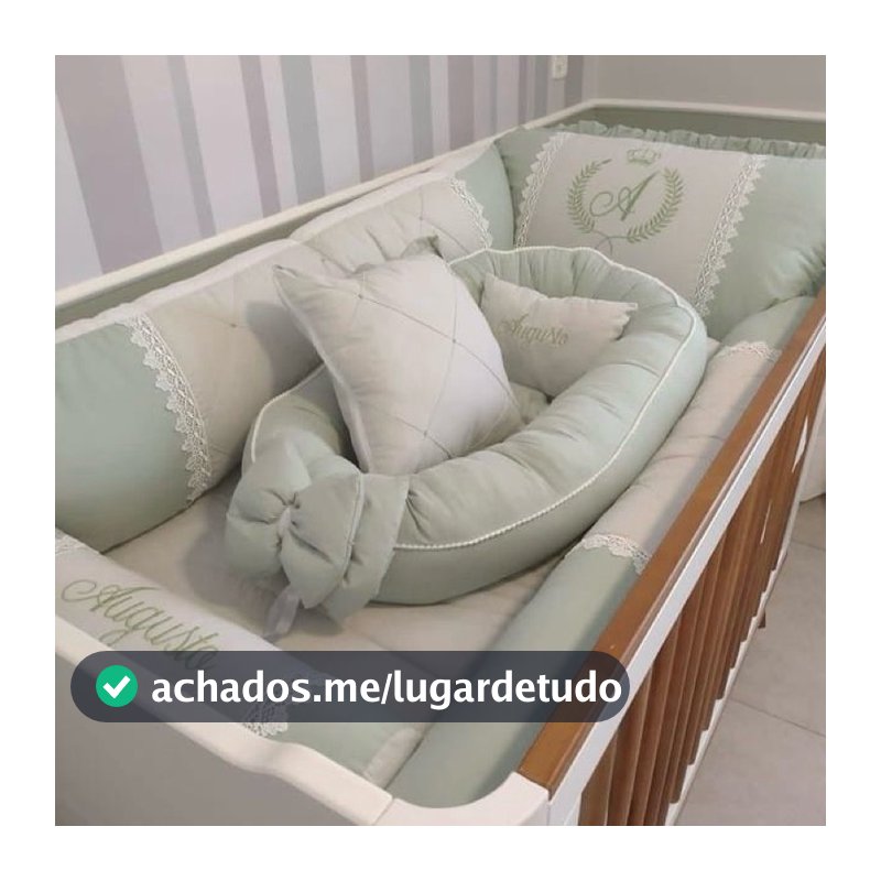 Kit Paris Verde Com Cinza Personalizado+Ninho e Rolinho pés