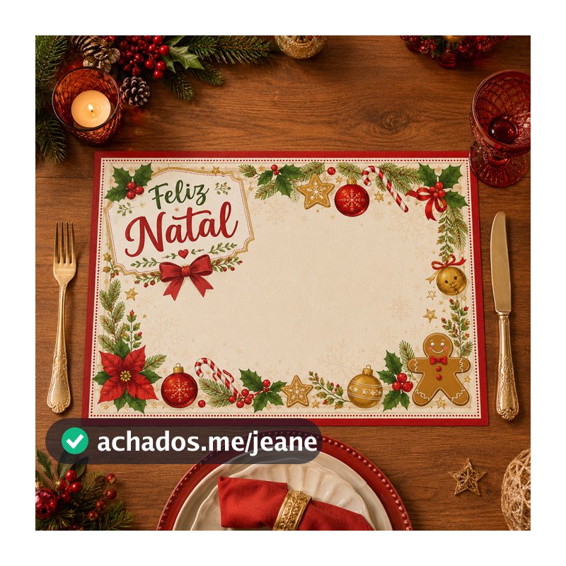 Jogo Americano Natal Natalino Feliz Natal - 097Jg