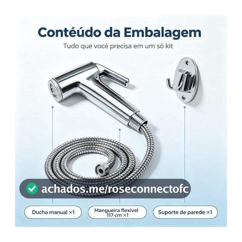 1 Pc Ducha Higiênica / Mangueira Para Banheiro Completa Luxo Inox