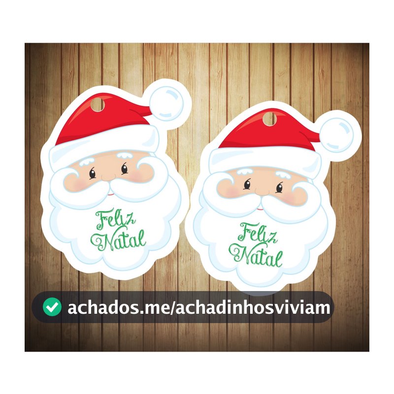 50 Tags de natal papai noel 5x4cm papai noel barba