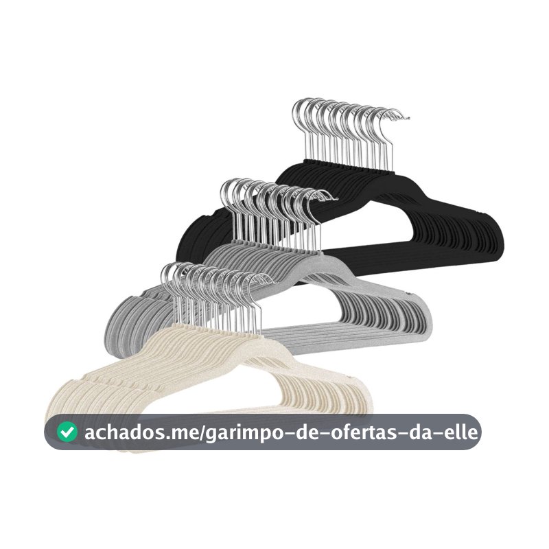 Kit Cabides Veludo Para Roupas Adulto 30 Unidades Fino Resistente