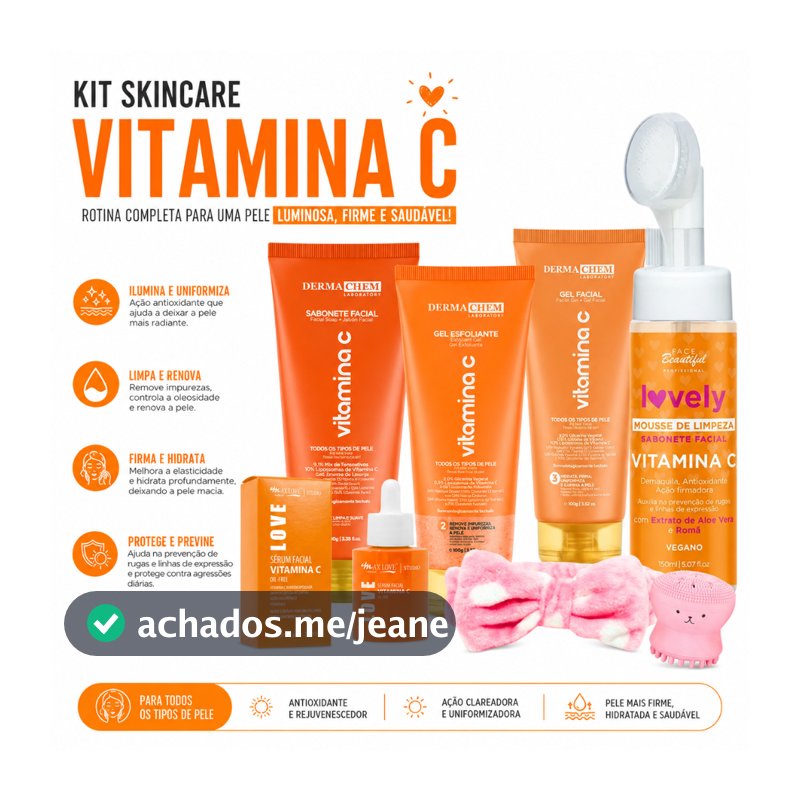 Skincare Vitamina C kit limpeza de pele hidratante mousse de limpeza facial