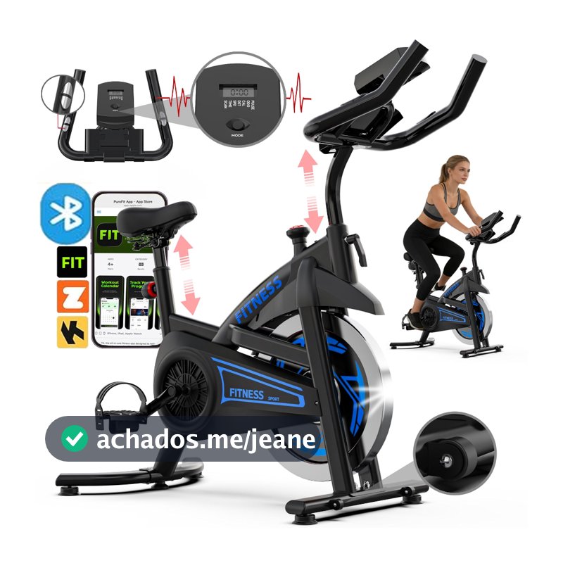 Bicicleta Ergométrica Spinning Profissional Inércia 13kg +Bluetooth App 2m Capacidade De Peso 150 Kg