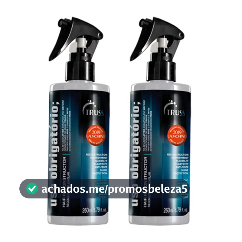 2 Uso Obrigatório Truss 260ml Tratamento Reconstrutor Protetor Térmico Restauração