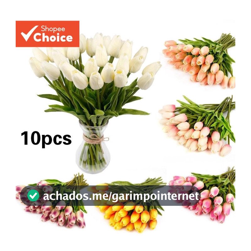 10 Peças Flores Artificiais De Látex Rosa Tulipa Buquê De Toque Real Para Decoração De Casamento E Casa