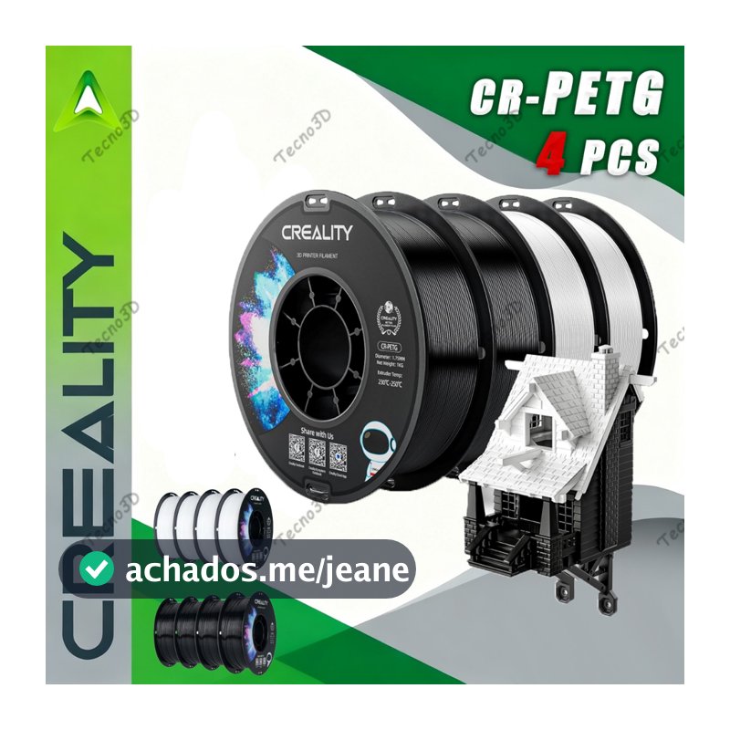 CREALITY | 4pcs de filamento para impressora 3D CR-PETG 1,75 mm 1 kg consumíveis