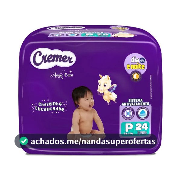 Fralda Cremer Jumbo P 24 Unidades