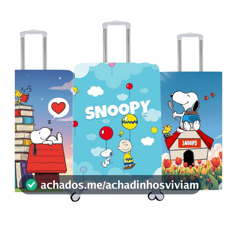 Capa De Mala Personalizada Snoopy Viagens Bagagens