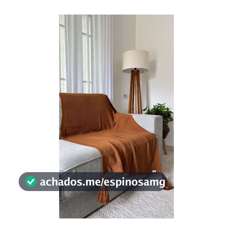 Peseira Manta Decorativa Pompom Sofá Sala Cama Luxo Tricot 150x90cm