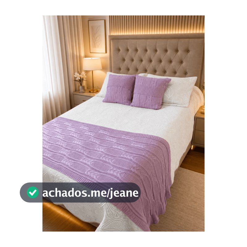 Kit Peseira Manta Tricot Luxo + 2 Capas de Almofadas Decorativas Sala Sofá Cama Texturizadas