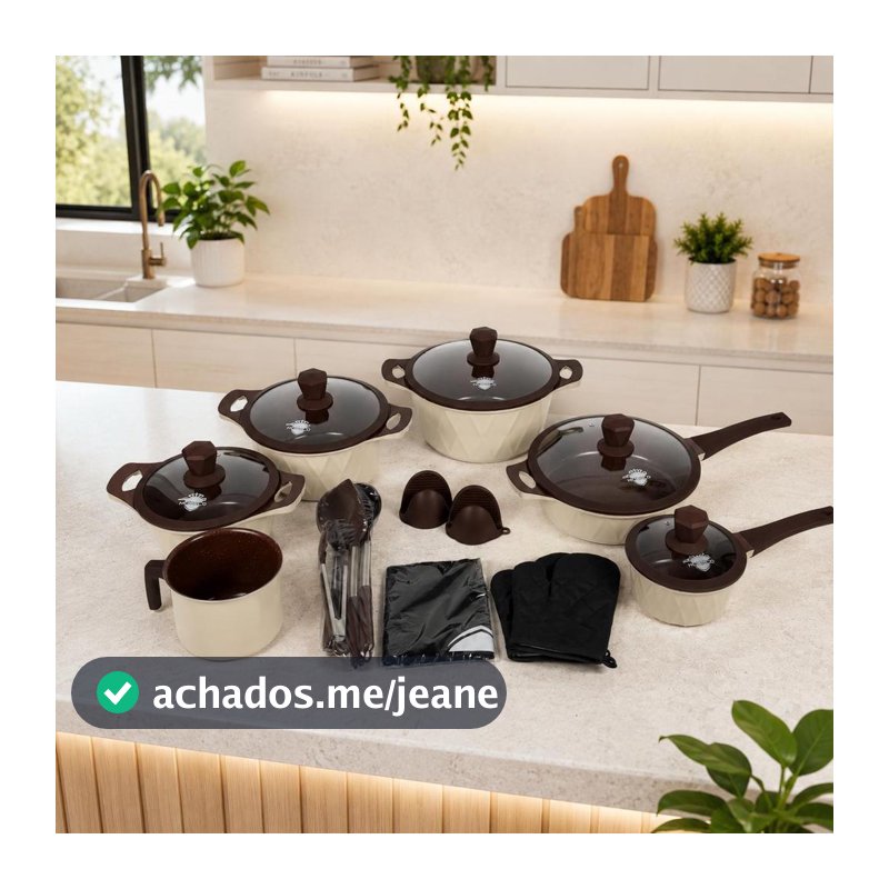 Jogo De Panela Monaco Platinum Cerâmica Premium 21 Peças - Antiaderente