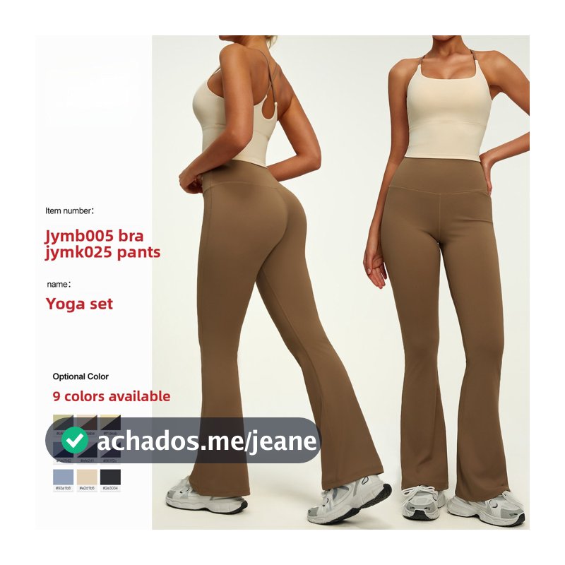Terno de Yoga cintura alta mais magro olhar Hip levantamento roupas de Fitness esportes terno de duas peças feminino
