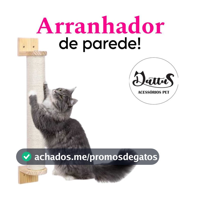 Arranhador de parede de Madeira Pinus e Sisal Natural de 50cm a 115cm