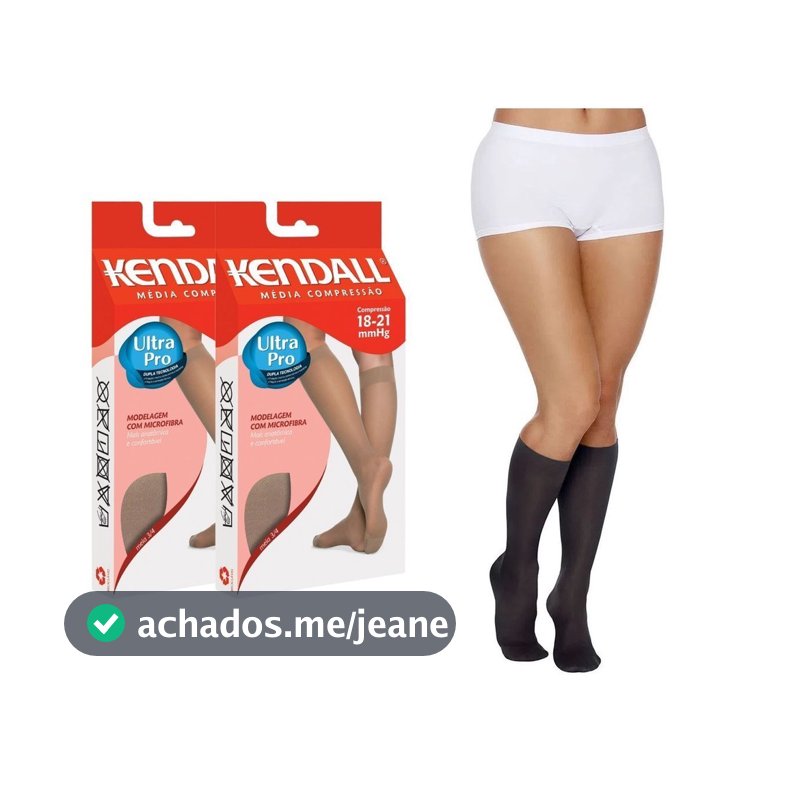 Kit 2 Pares de Meia Kendall 3/4 Média Compressão com ponteira 1671