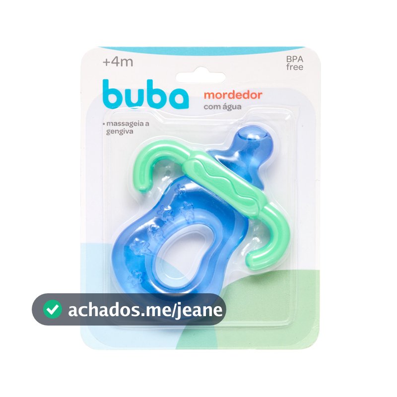 Mordedor com Água Buba Mamadeira Resfriável Azul