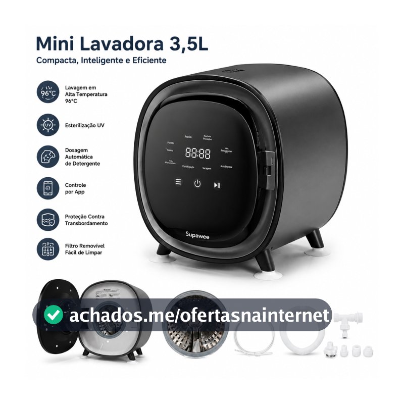 Lava e Seca 3,5kg Inverter Econômica com 8 Programas de Lavagem