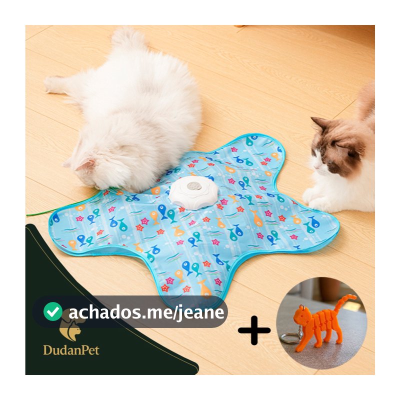 Brinquedo Interativo Gato Movimento Mouse, Penas e Sons + BRINDE