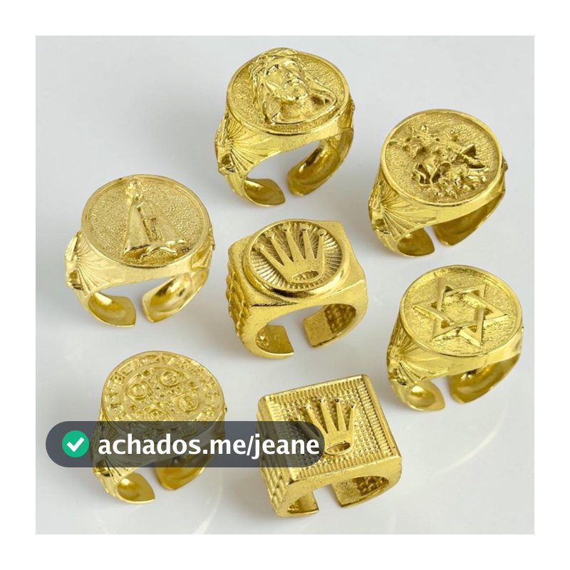 Anel Religioso Moeda Antiga Dedeira Personalizada Masculina Polida Ajustável São Bento Jesus Cristo