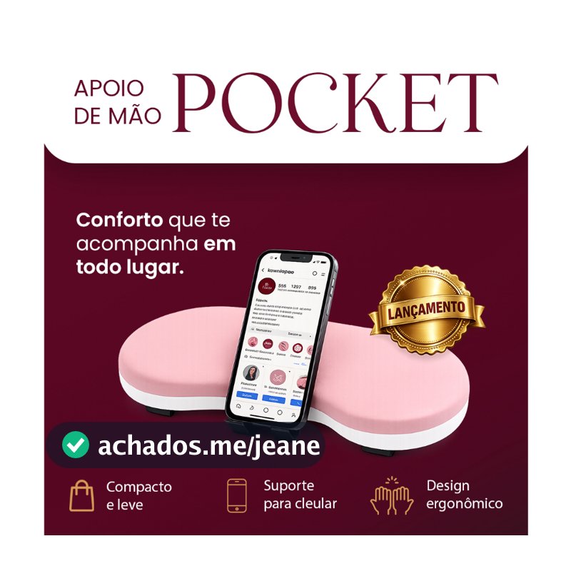 Apoio Apoiador Suporte de Mão Braço Comfort Pocket Manicure Profissional Ergonômico Nail Design Unhas Gel
