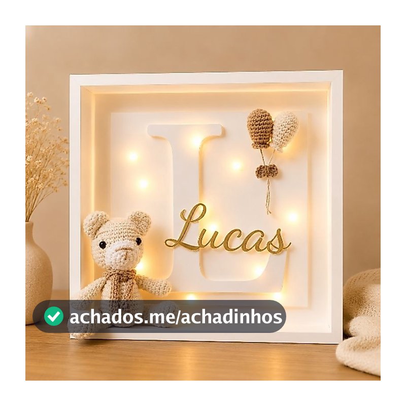 Porta Maternidade 3D Luxo com Led | Nicho 100% acrílico Personalizado com Nome | Quadro Bebê Sob Encomenda