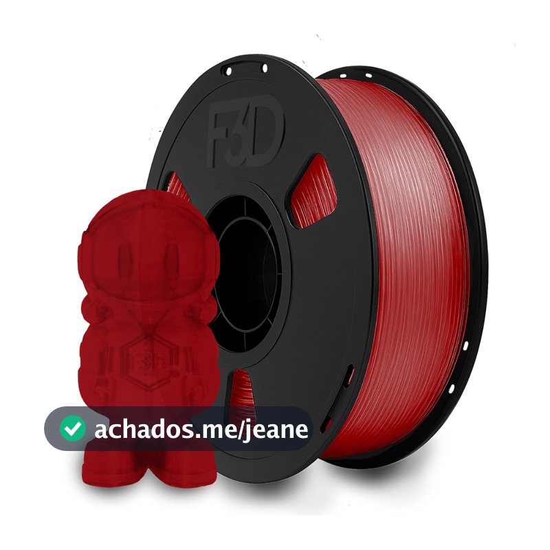 Filamento PLA Premium Vermelho Translúcido 1kg 1,75mm - Impressora 3D