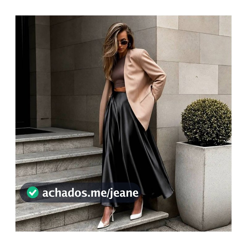 Saia Sereia Feminina Cintura Alta Longa de Cetim Elegante Festa e Casual