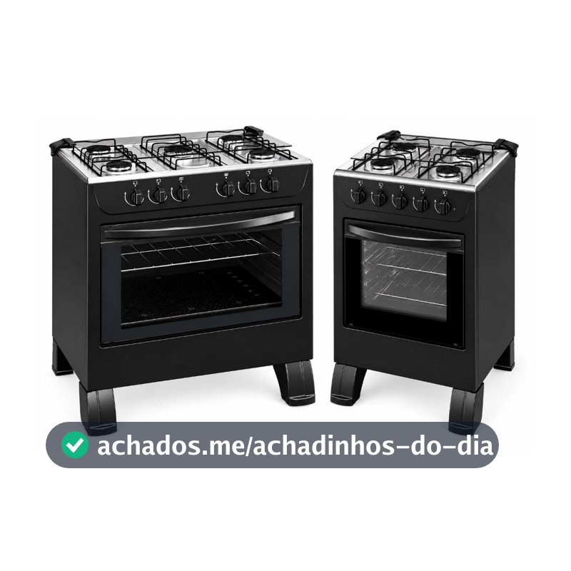 Fogão de Piso à Gás Braslar New Sirius 4 e 5 Bocas Preto Mesa Inox – Acendimento Manual