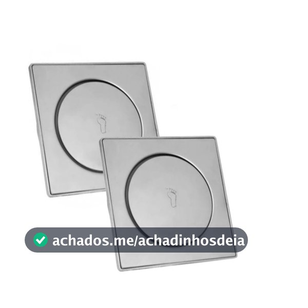 1/2 Ralo Inteligente 10x10/15x15Cm Click Inox Banheiro Lavabo Veda Cheiro