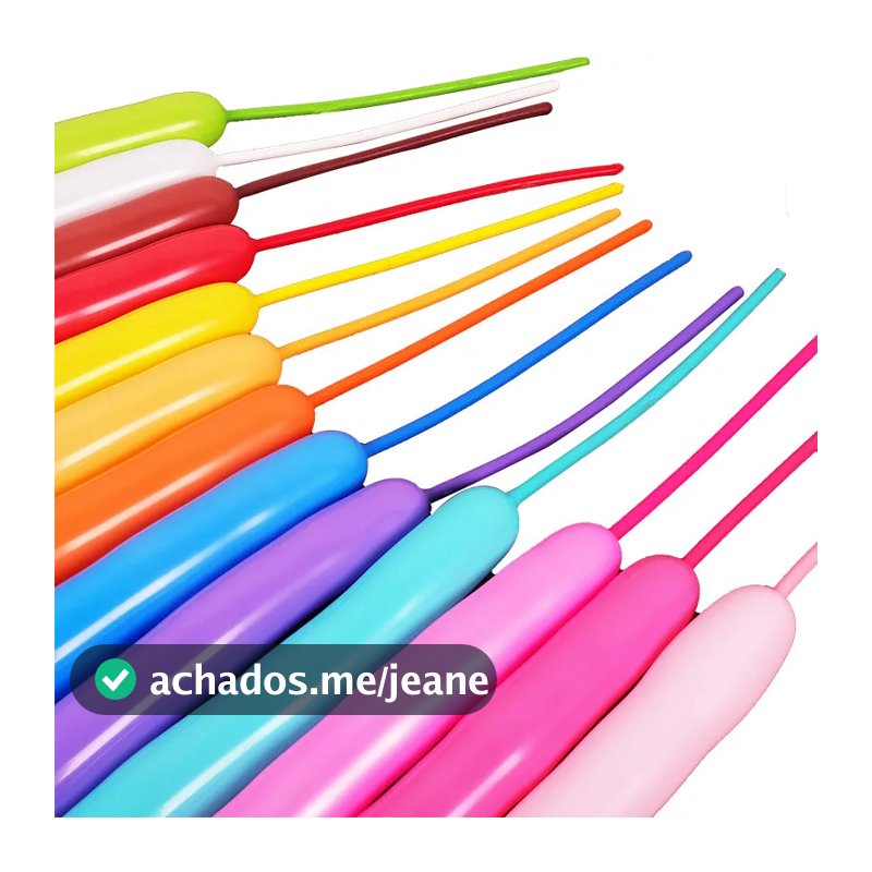 Bexigas Coloridas Canudo Palito - Balões de Látex para Festa Infantil, Aniversário e Decorações